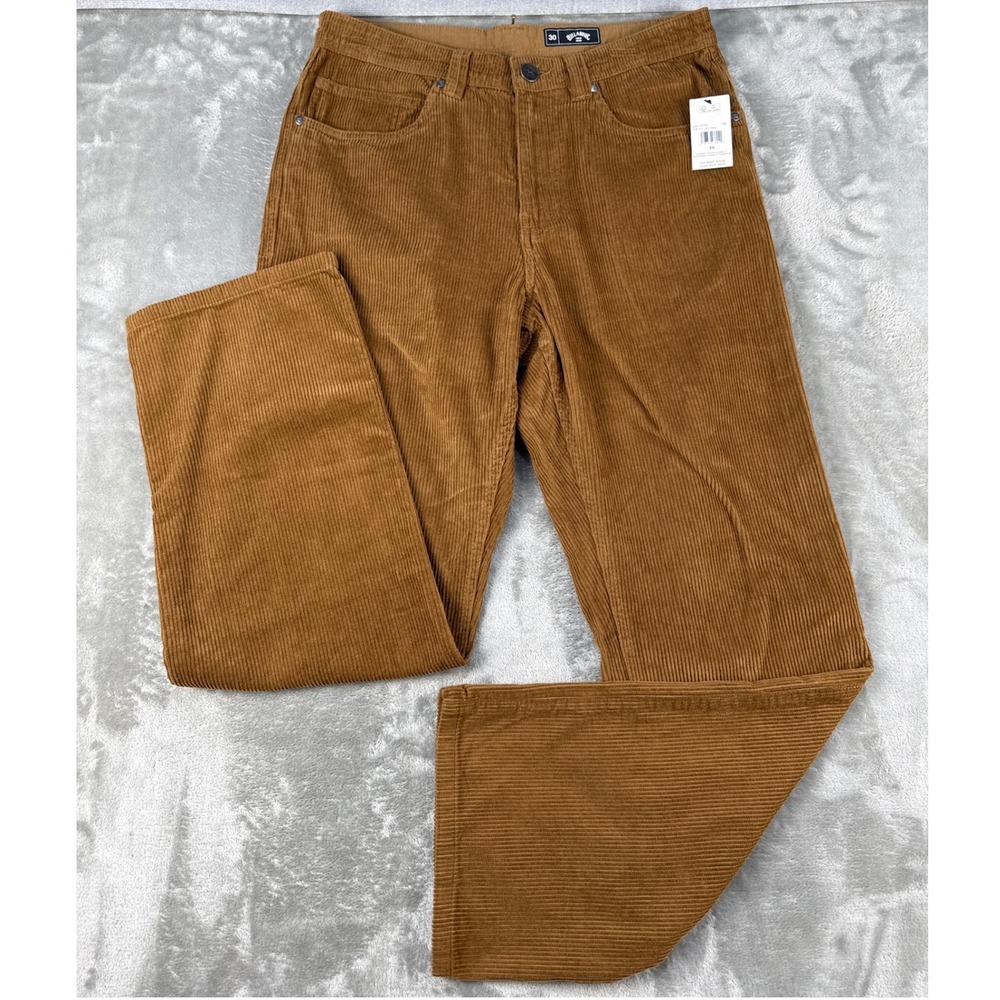 Billabong Pants Mens 30 The 55 Cord Pant Camel Corduroy Straight NEW
